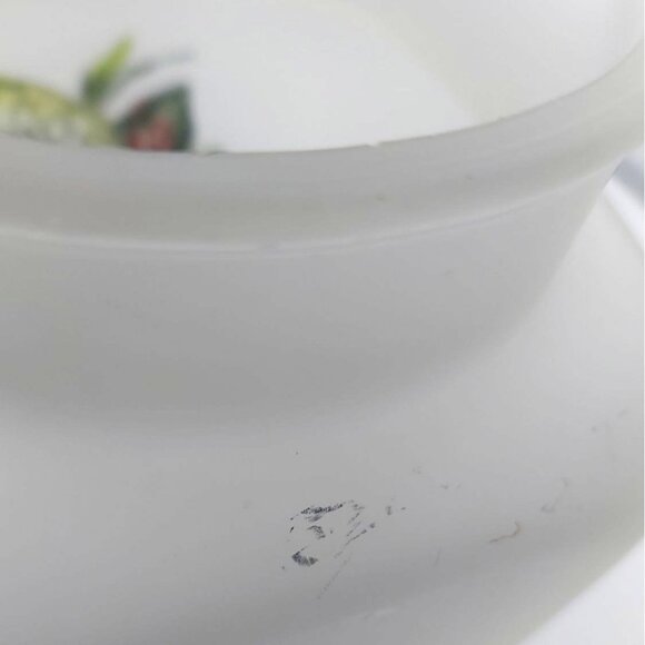 Vintage Mid-Century Caladium Frosted Glass Juice Pitcher & Four Cups 5-Piece Set - Picture 8 of 13